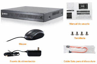 DVR 5 MP HD PENTA HIBRIDO MERIVA TECHNOLOGY MXVR-5116A / SOPORTA AUDIO POR COAXIAL (SOLO POR TVI) / SOPORTA 1 CH ANALOGO CON INTELIGENCIA ARTIFICIAL